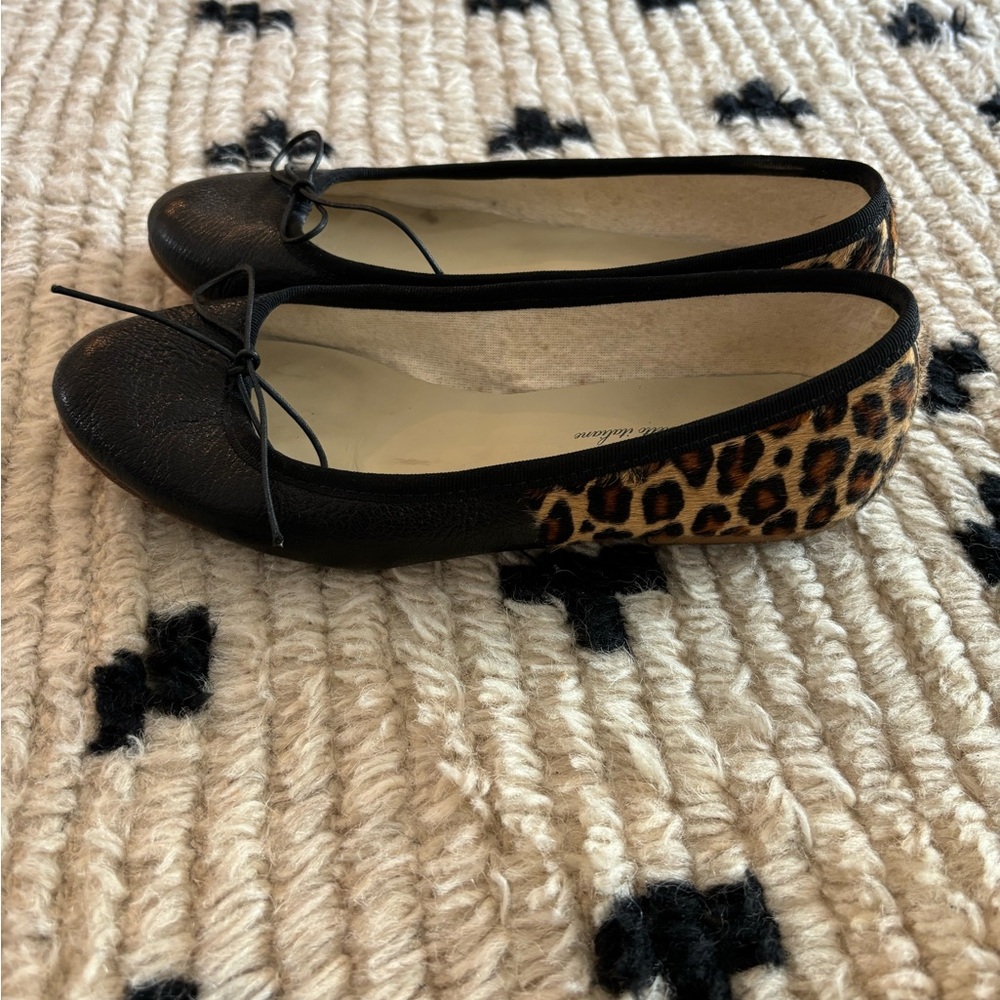 Anniel Italian Black Leopard Ballet Flats size 36